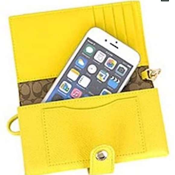 Coach Crossgrain Leather Phone Clutch Wristlet - Picture 3 of 13